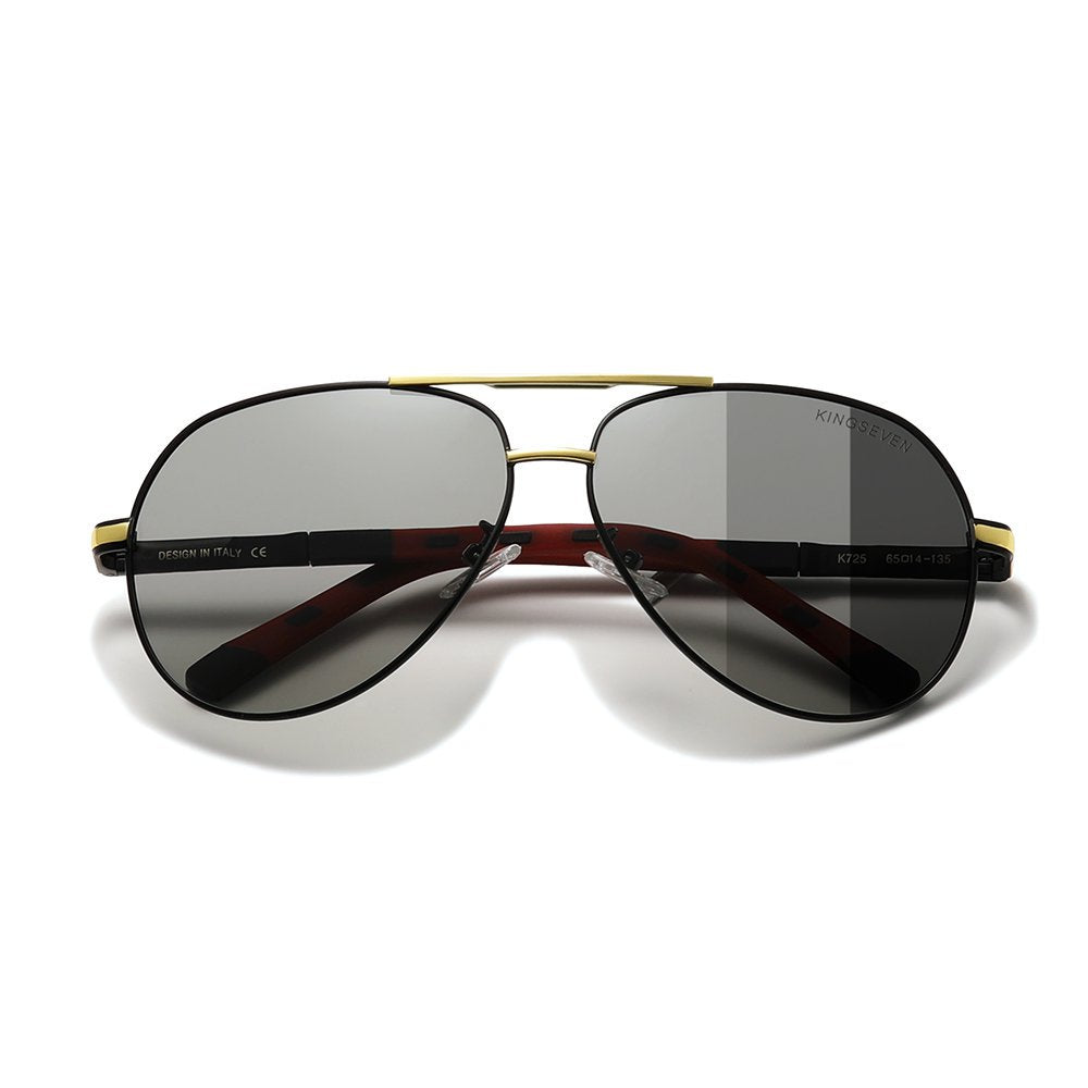  KINGSEVEN K725 gold photochromic polarized lens UV400 protection