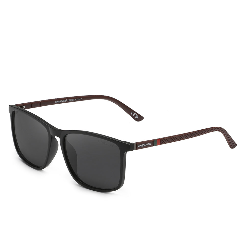 KINGSEVEN N7365 men matte black gray polarized sunglasses TR90 frame