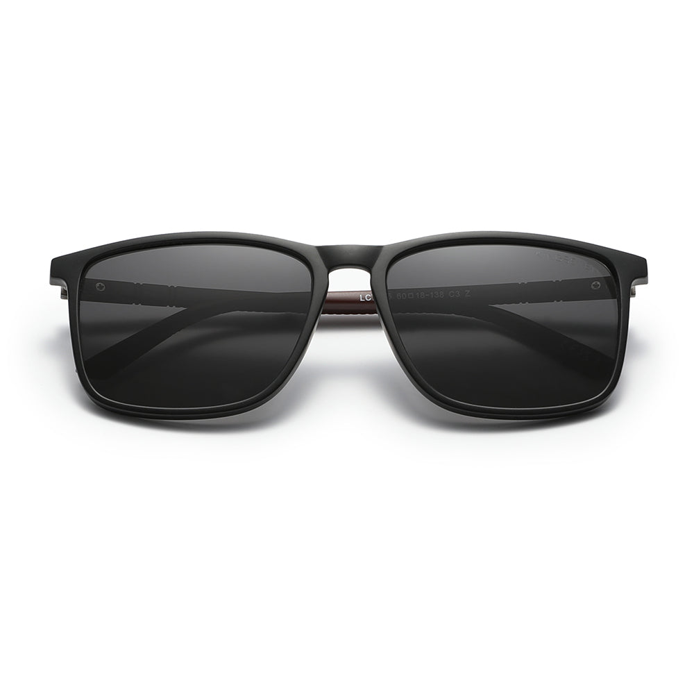 KINGSEVEN N7365 men matte black gray polarized sunglasses TR90 frame