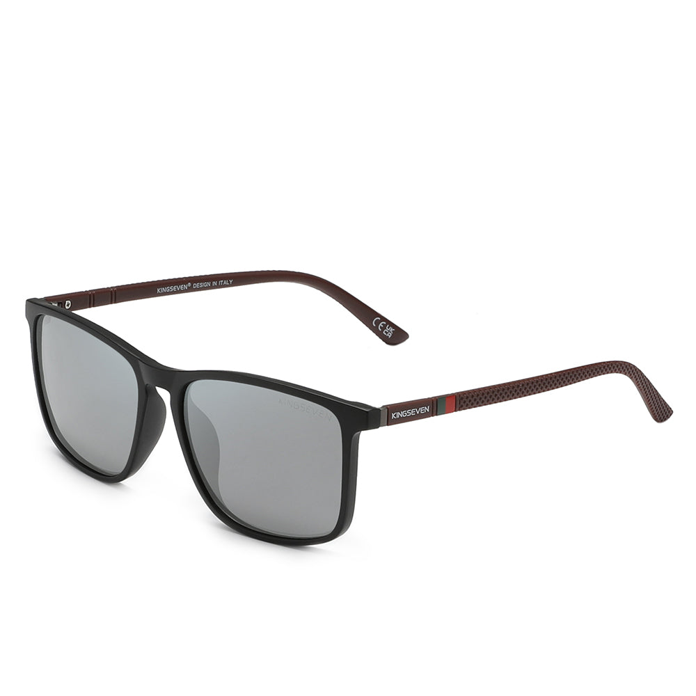 KINGSEVEN N7365 men black white polarized sunglasses TR90 frame