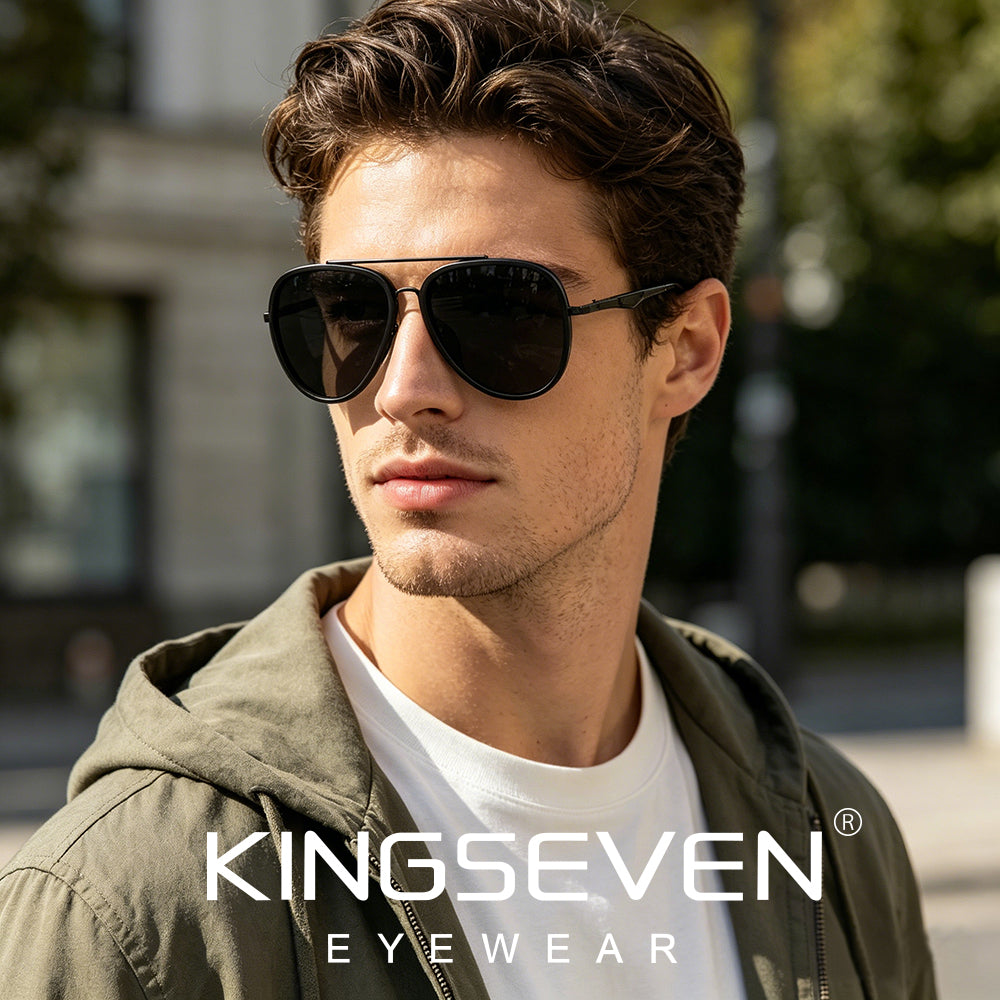 Man wearing KINGSEVEN N7936 sunglasses outdoor