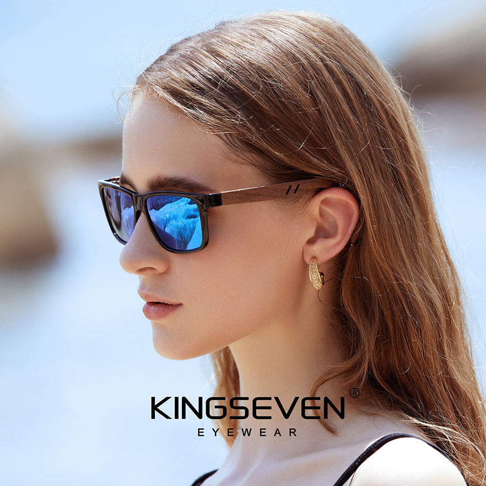 Woman wearing KINGSEVEN W5508 sunglasses outdoor