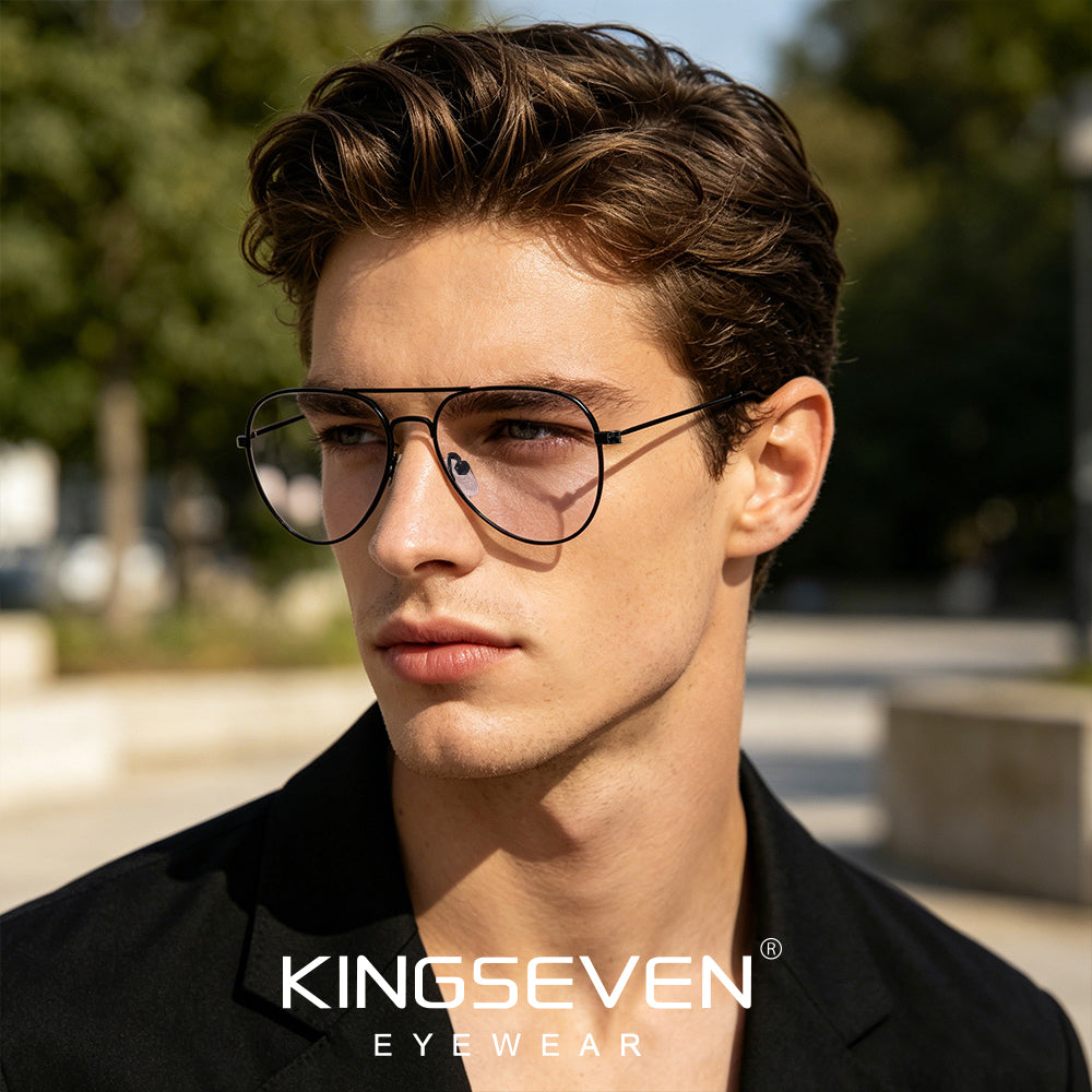 Man wearing KINGSEVEN N7715 sunglasses outdoor