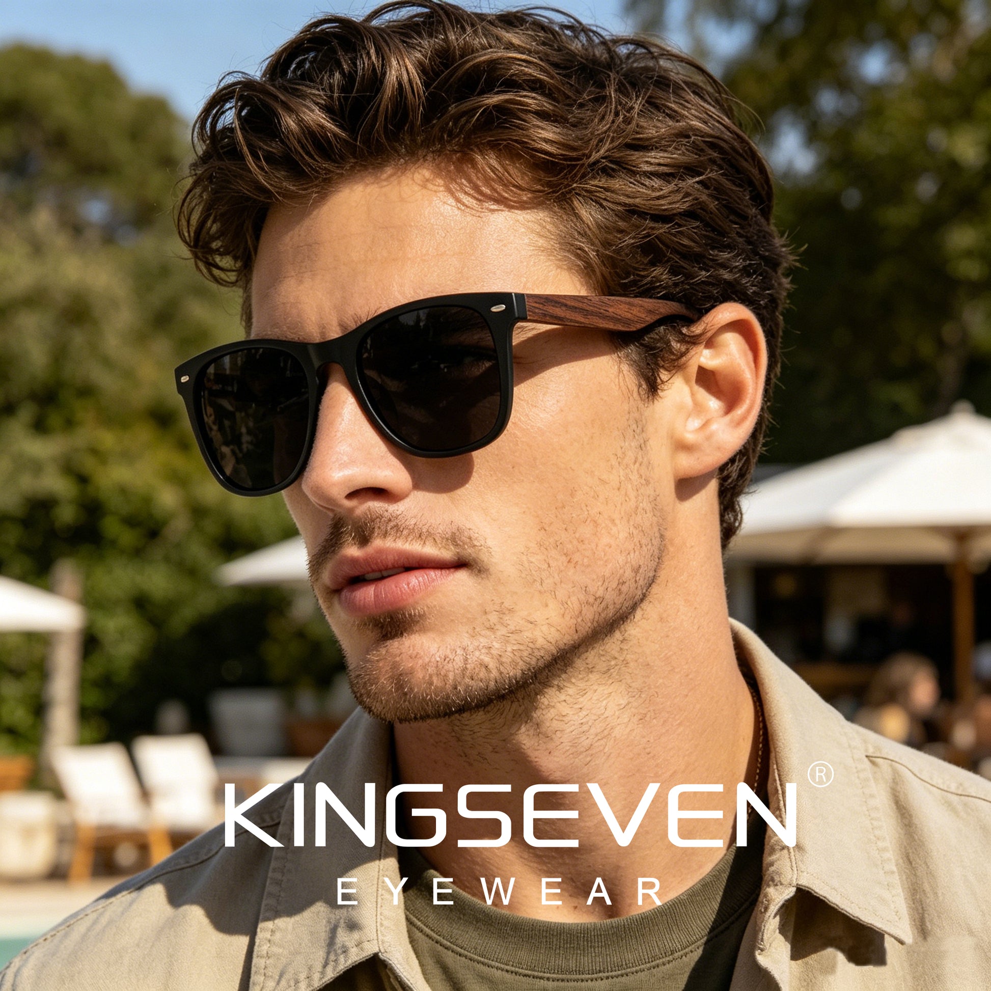 Man wearing KINGSEVEN W5523 sunglasses outdoor