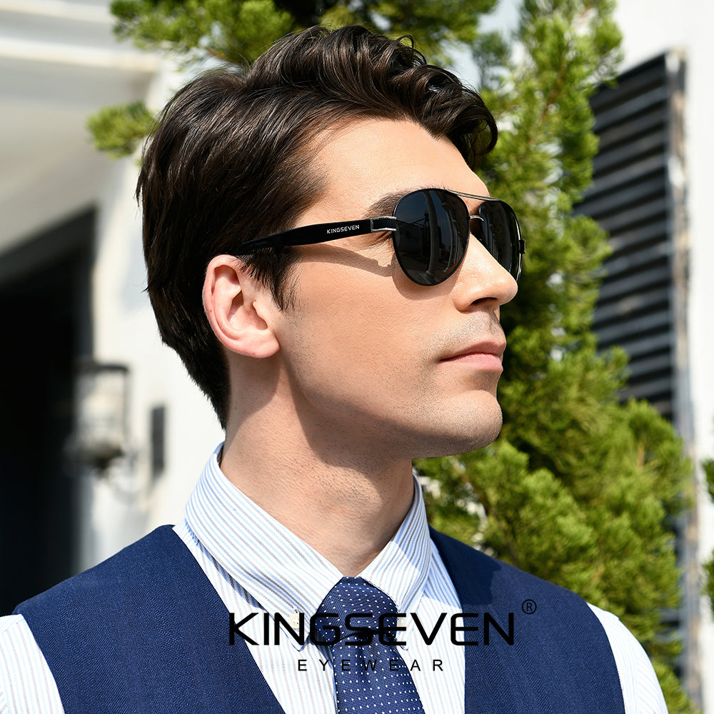 Man wearing KINGSEVEN N7777 sunglasses outdoor