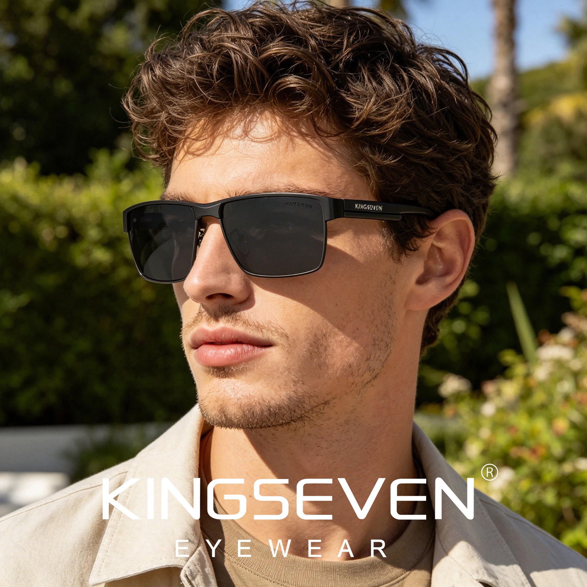 Man wearing KINGSEVEN N7756 sunglasses outdoor