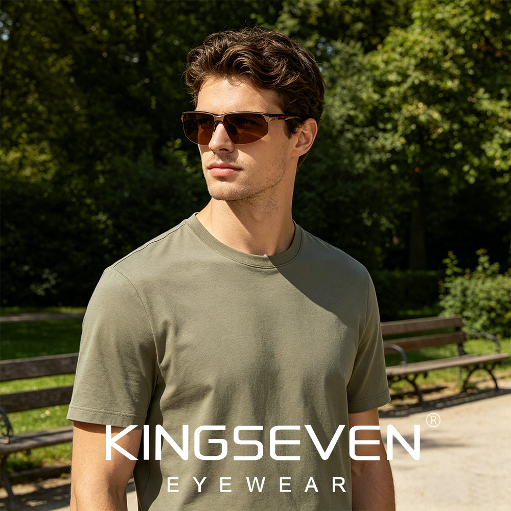 Man wearing KINGSEVEN N9121 sunglasses outdoor