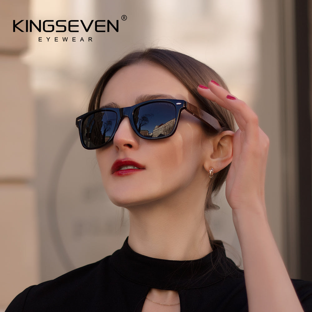 Woman wearing KINGSEVEN W5520 sunglasses outdoor
