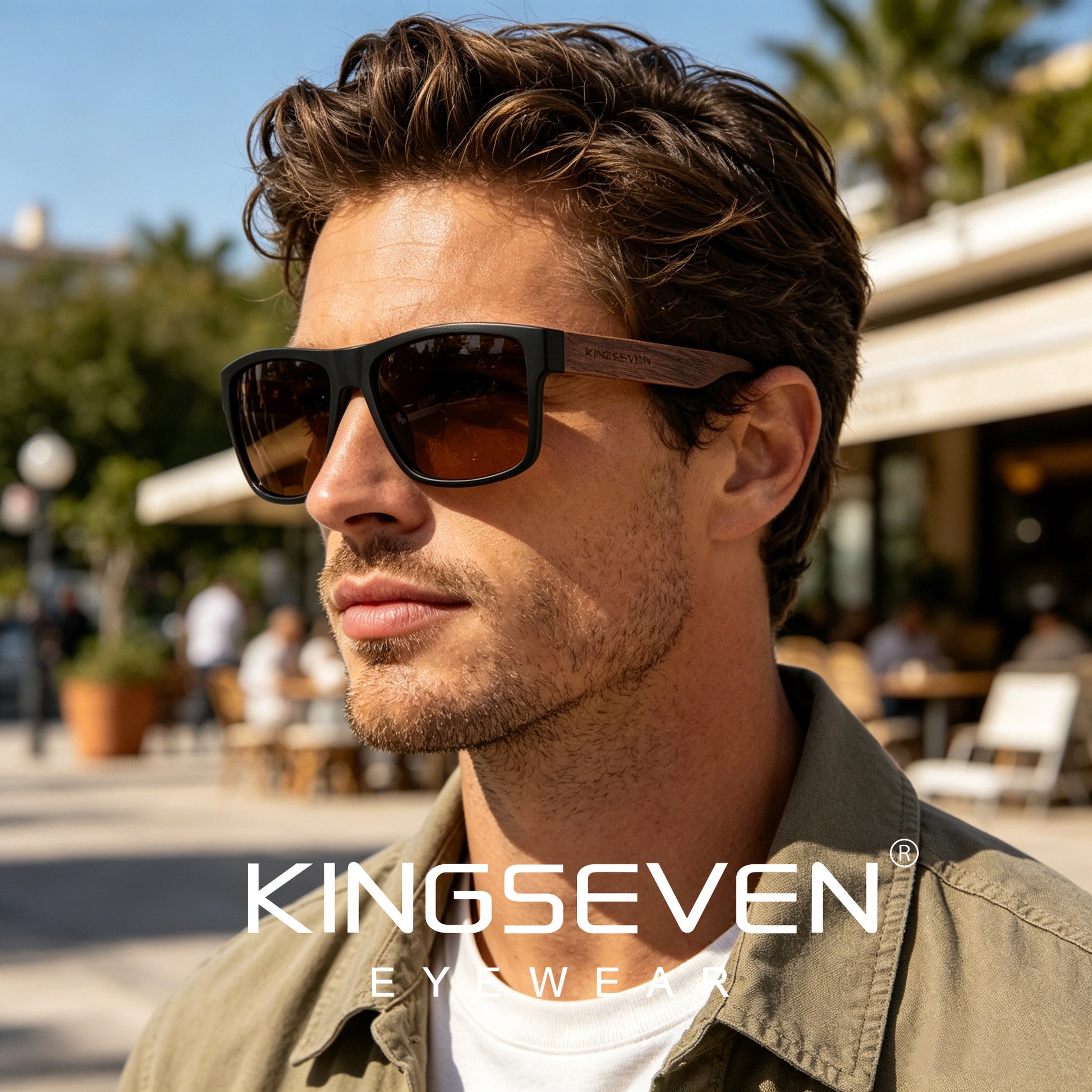 Man wearing KINGSEVEN W5669 sunglasses outdoor