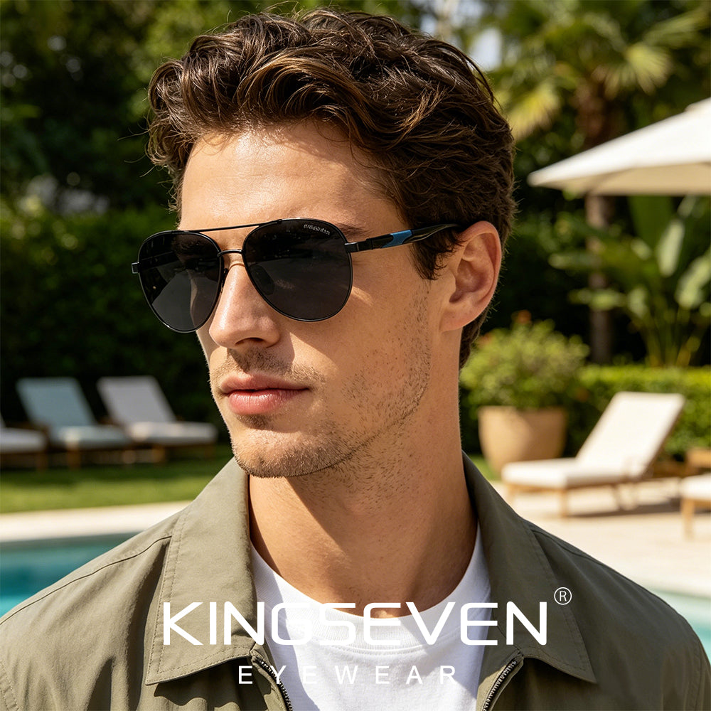 Man wearing KINGSEVEN N724 sunglasses outdoor