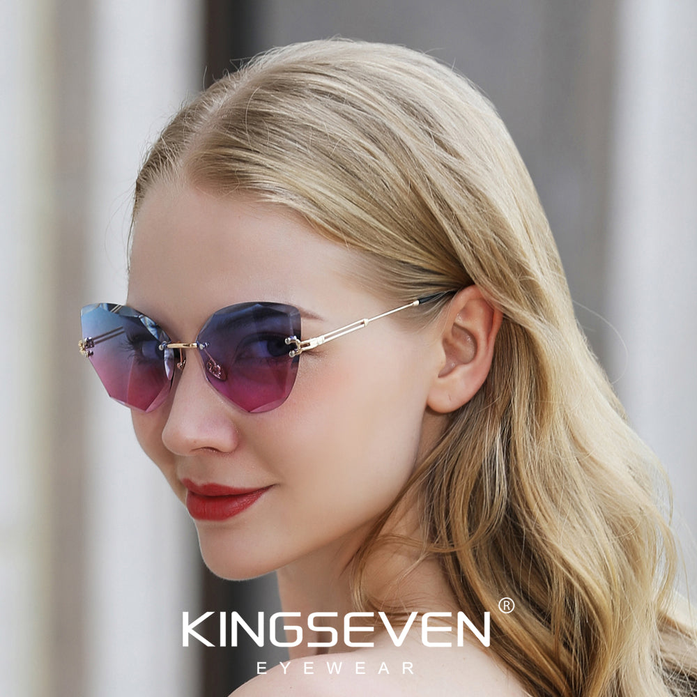Woman wearing KINGSEVEN N801 sunglasses outdoor