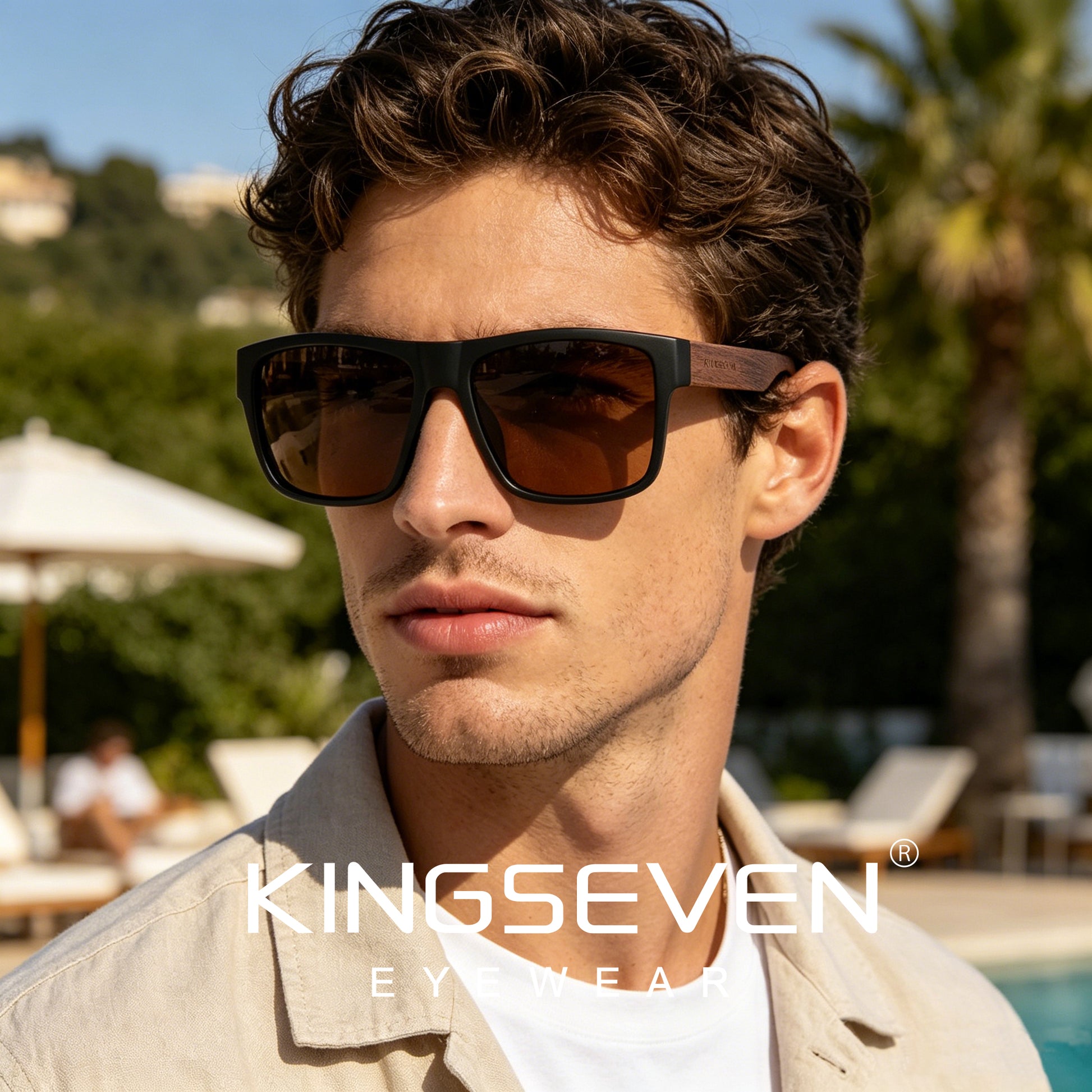 Man wearing KINGSEVEN W5669 sunglasses outdoor