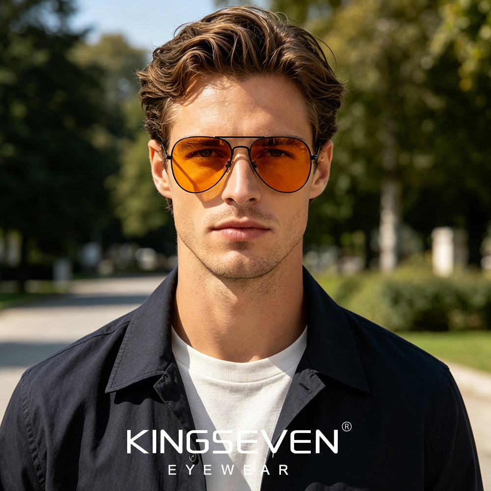 Man wearing KINGSEVEN N7715 sunglasses outdoor