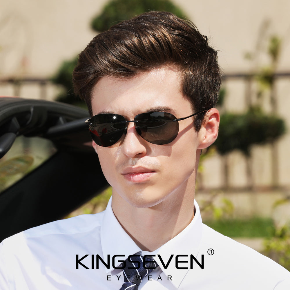 Man wearing KINGSEVEN N7027 sunglasses outdoor