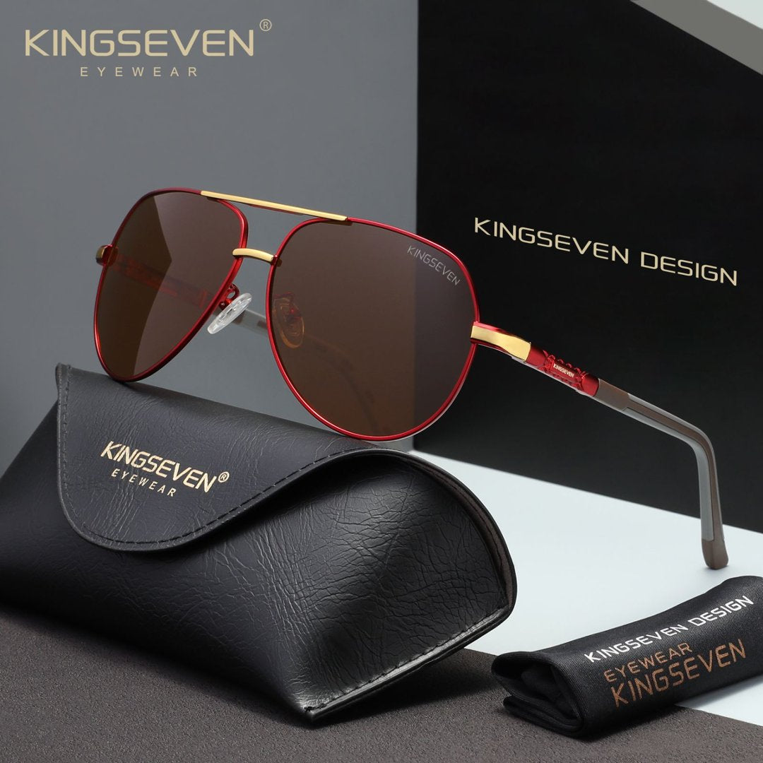 KINGSEVEN K725 red brown polarized sunglasses for men