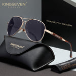 KINGSEVEN N7730 gold gradient gray polorized sunglasses for men