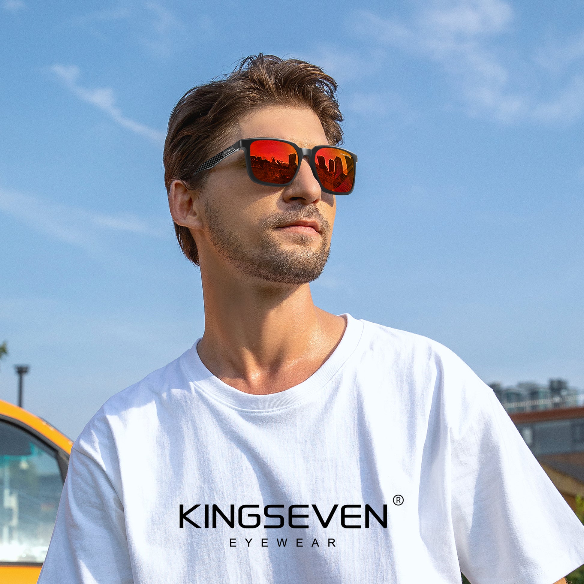 Man wearing KINGSEVEN LE530 sunglasses outdoor
