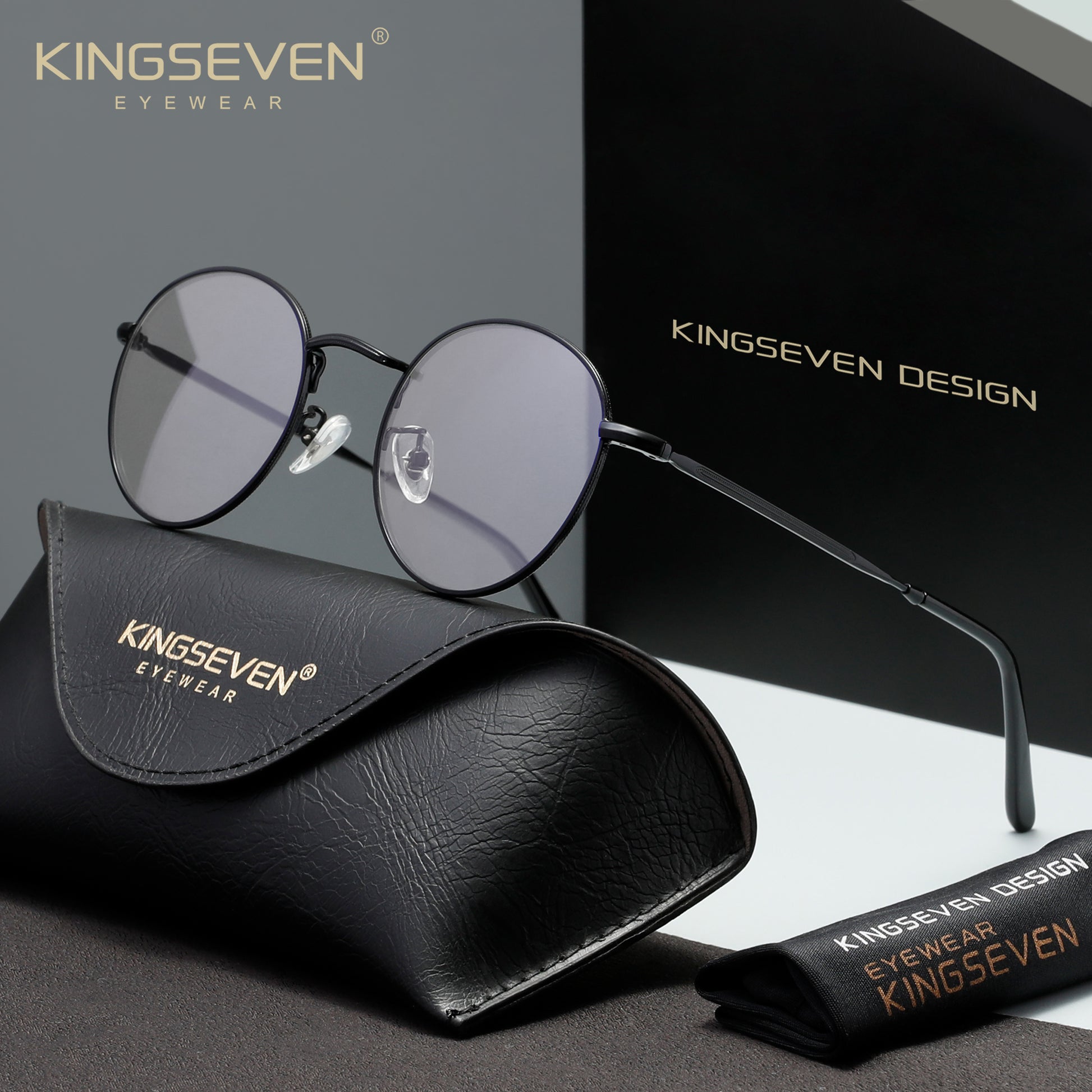 KINGSEVEN N4526 black blue light sunglasses for men