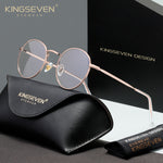 KINGSEVEN N4526 rose-gold blue light sunglasses for men