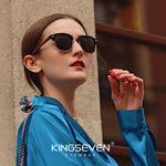 Woman wearing KINGSEVEN W5516 sunglasses outdoor