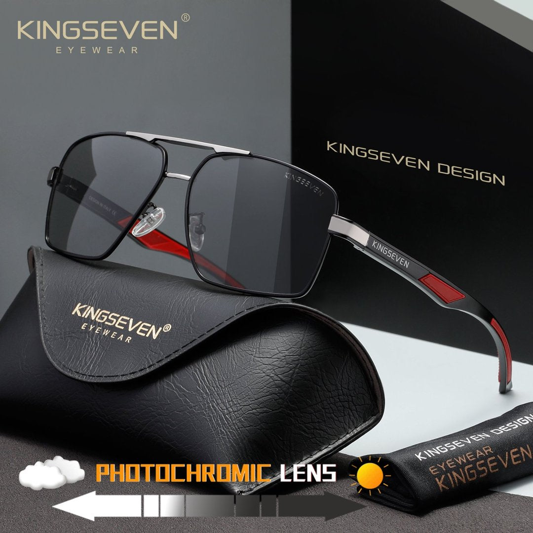 KINGSEVEN N7719 silver-photochromic polorized sunglasses for men