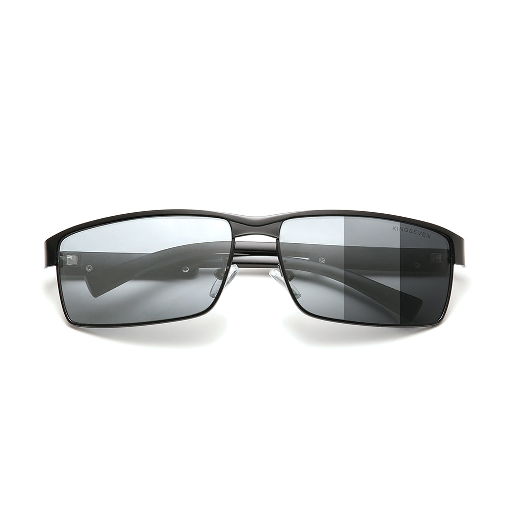 KINGSEVEN N7756 men black photochromic polarized sunglasses aluminum frame
