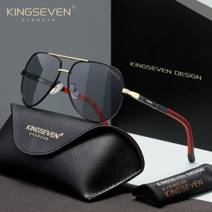 KINGSEVEN K725 gold photochromic polarized sunglasses for men