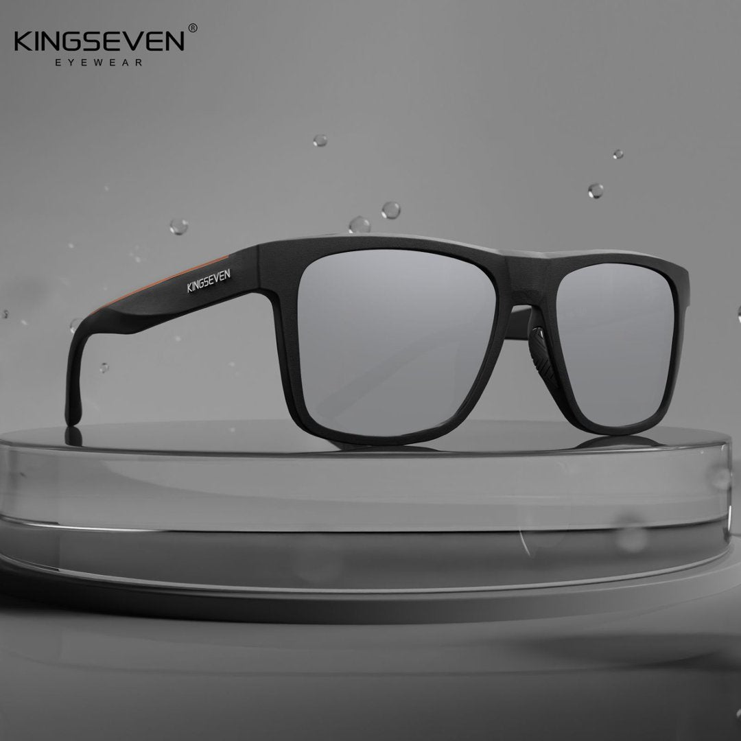 KINGSEVEN LE798 men black white polarized sunglasses aluminum frame