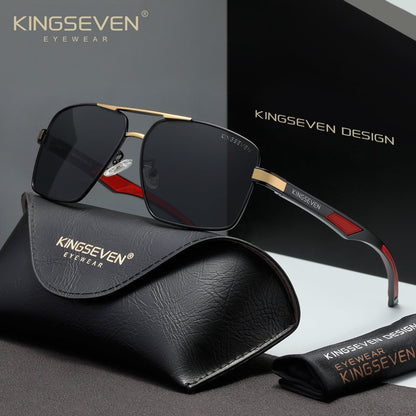 KINGSEVEN N7719 gold-gray polorized sunglasses for men