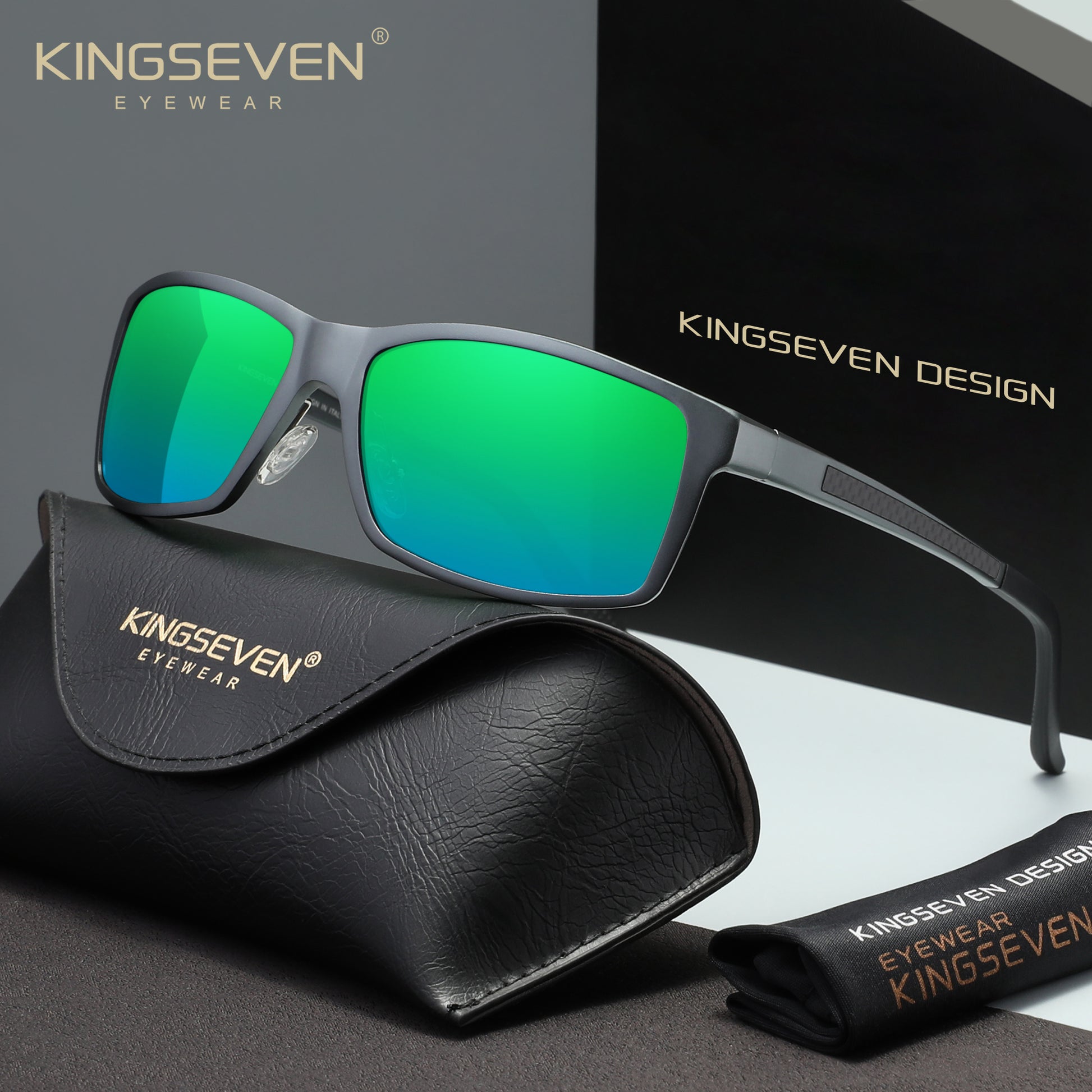 KINGSEVEN N7021 green polarized sunglasses for men