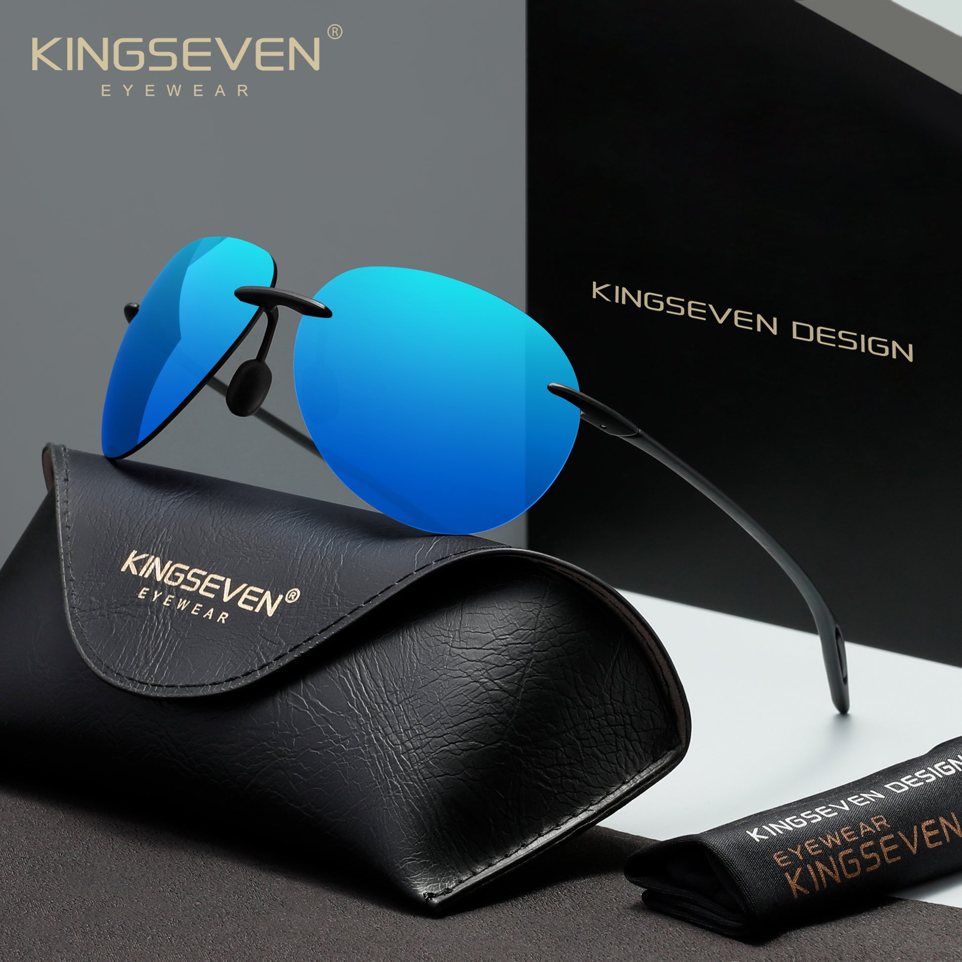 KINGSEVEN N7027 blue polarized sunglasses for men