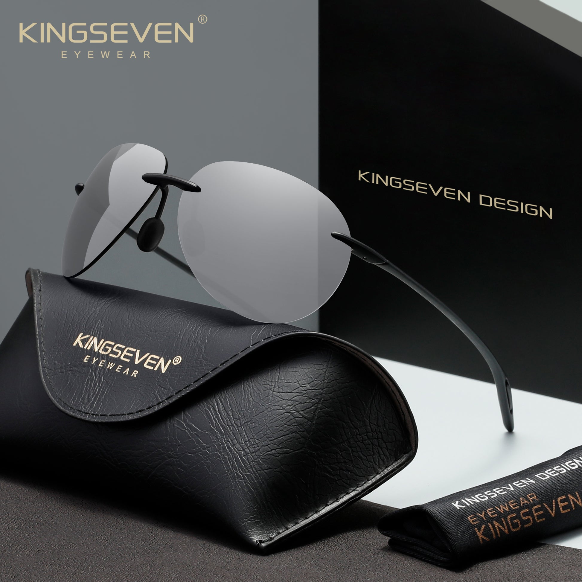 KINGSEVEN N7027 white polarized sunglasses for men