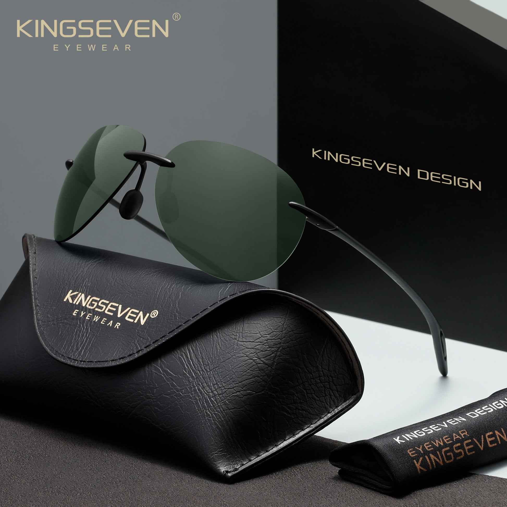 KINGSEVEN N7027 green polarized sunglasses for men