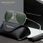 KINGSEVEN N7115 gold-green polarized sunglasses for men