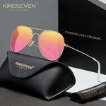 KINGSEVEN N7115 gold-pink polarized sunglasses for men