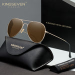 KINGSEVEN N7115 gold-brown polarized sunglasses for men