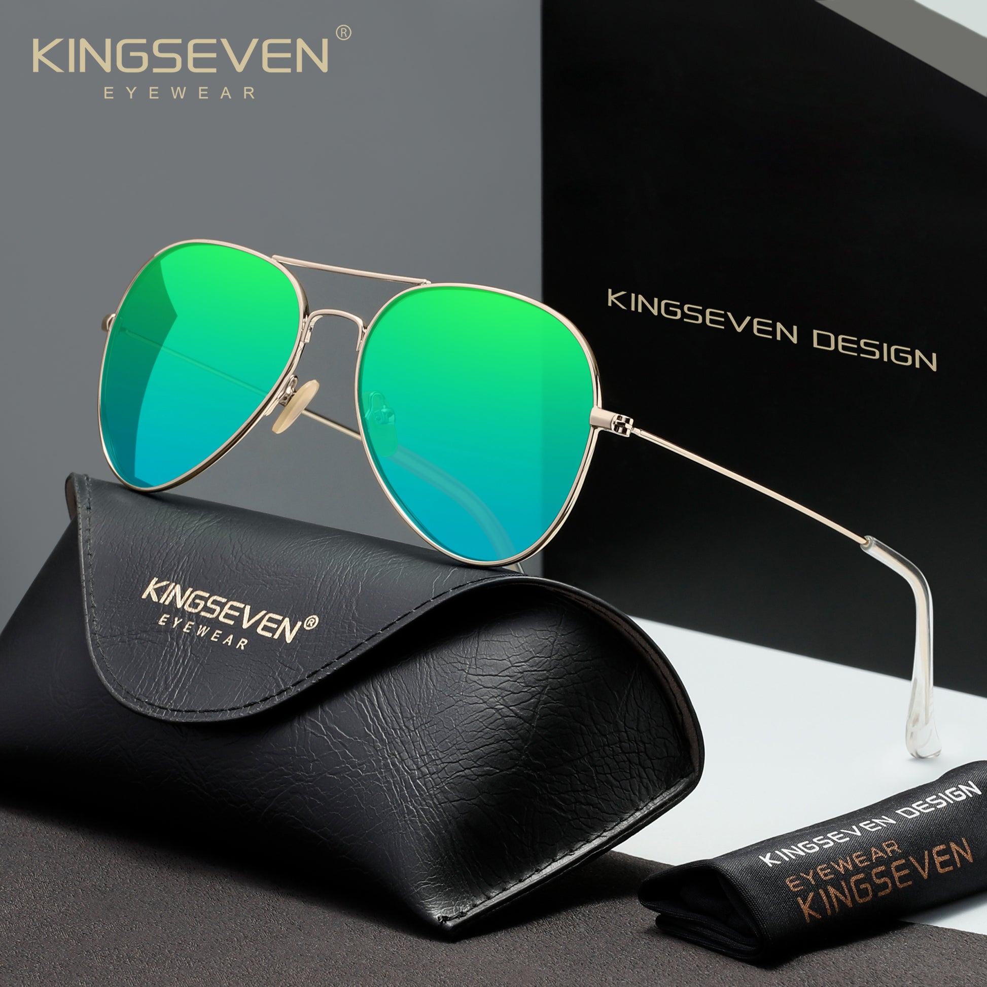 KINGSEVEN N7115 green polarized sunglasses for women