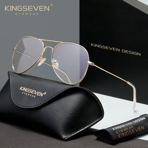 KINGSEVEN N7715 gold 45% blue-light blocking sunglasses for men