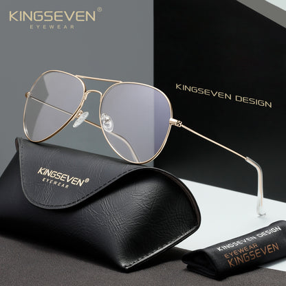 KINGSEVEN N7715 gold 45% blue-light blocking sunglasses for men