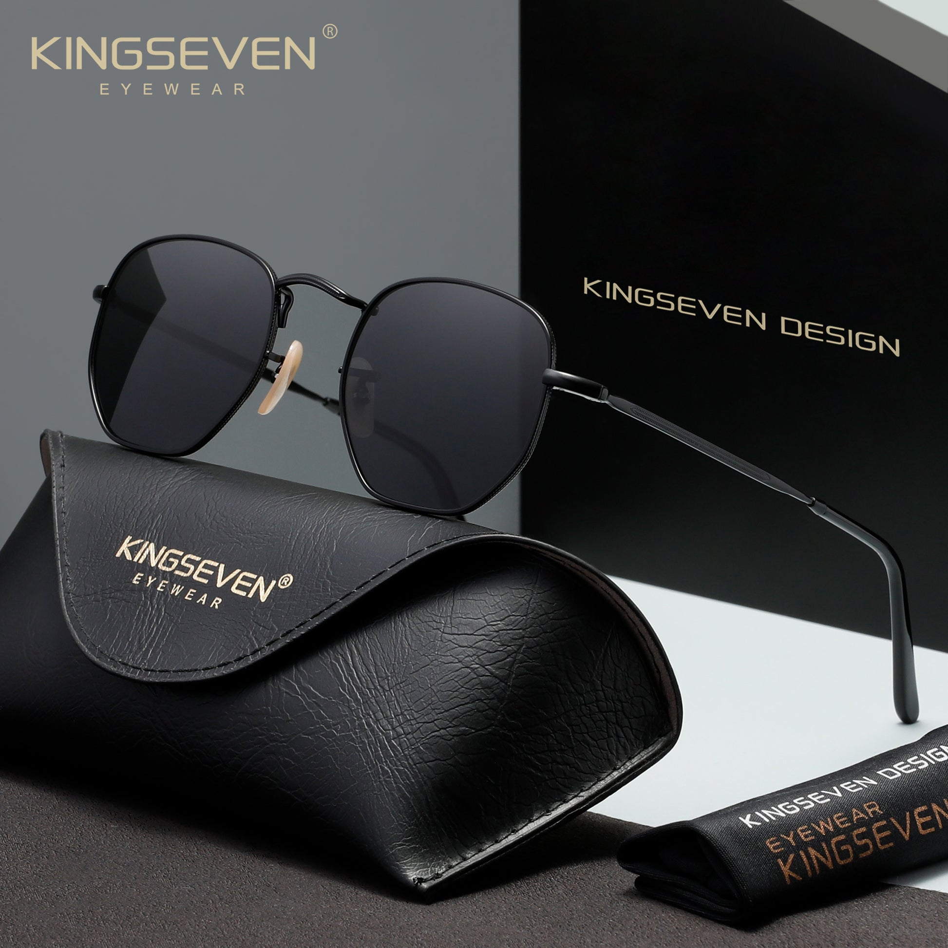 KINGSEVEN N7116 black polarized sunglasses