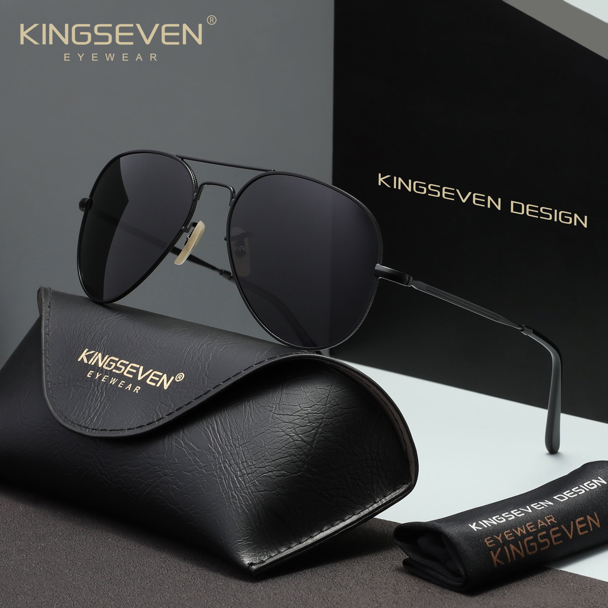 KINGSEVEN N7117 black polarized sunglasses for women