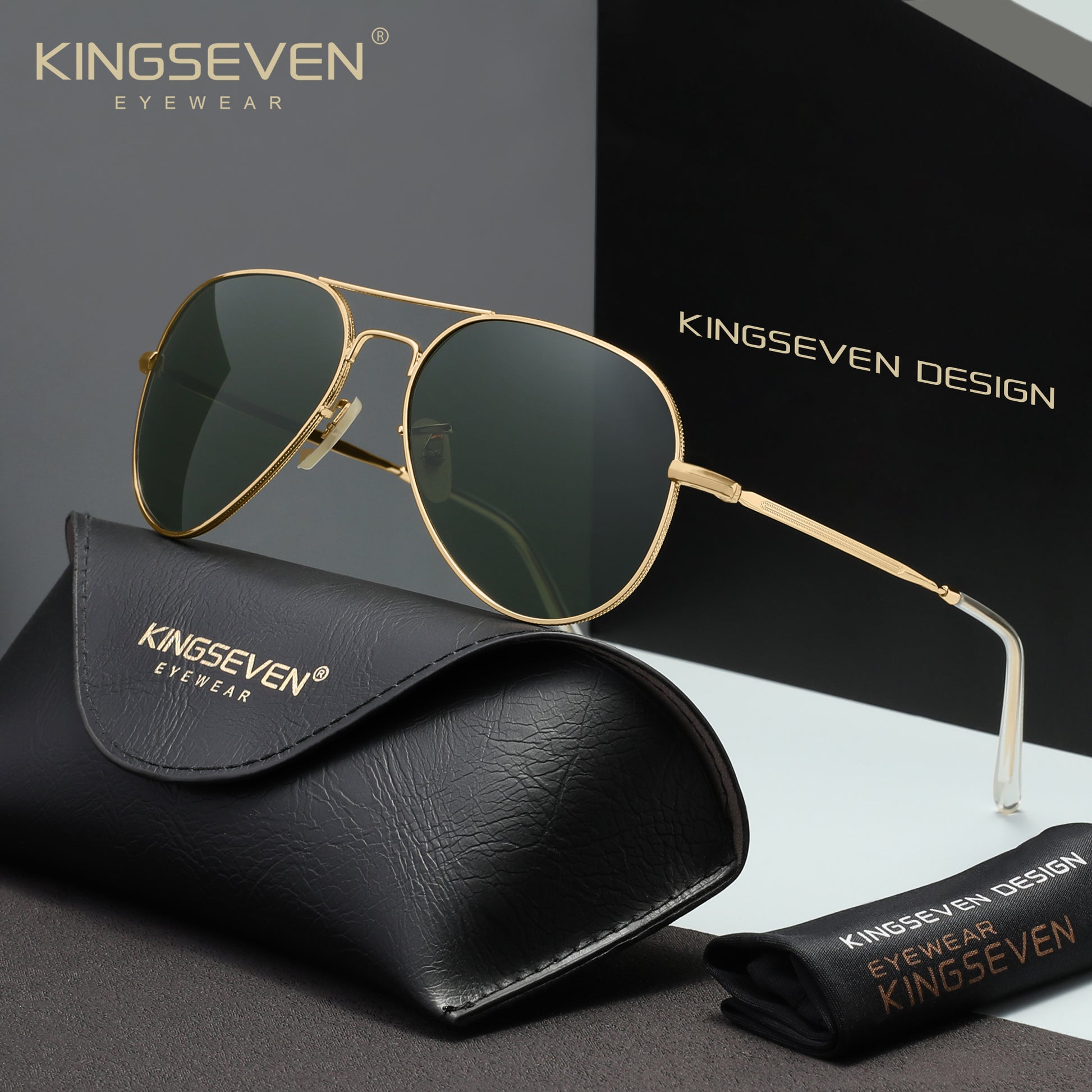KINGSEVEN N7117 green polarized sunglasses for men