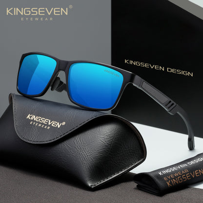KINGSEVEN N7180 black-blue polarized sunglasses for men