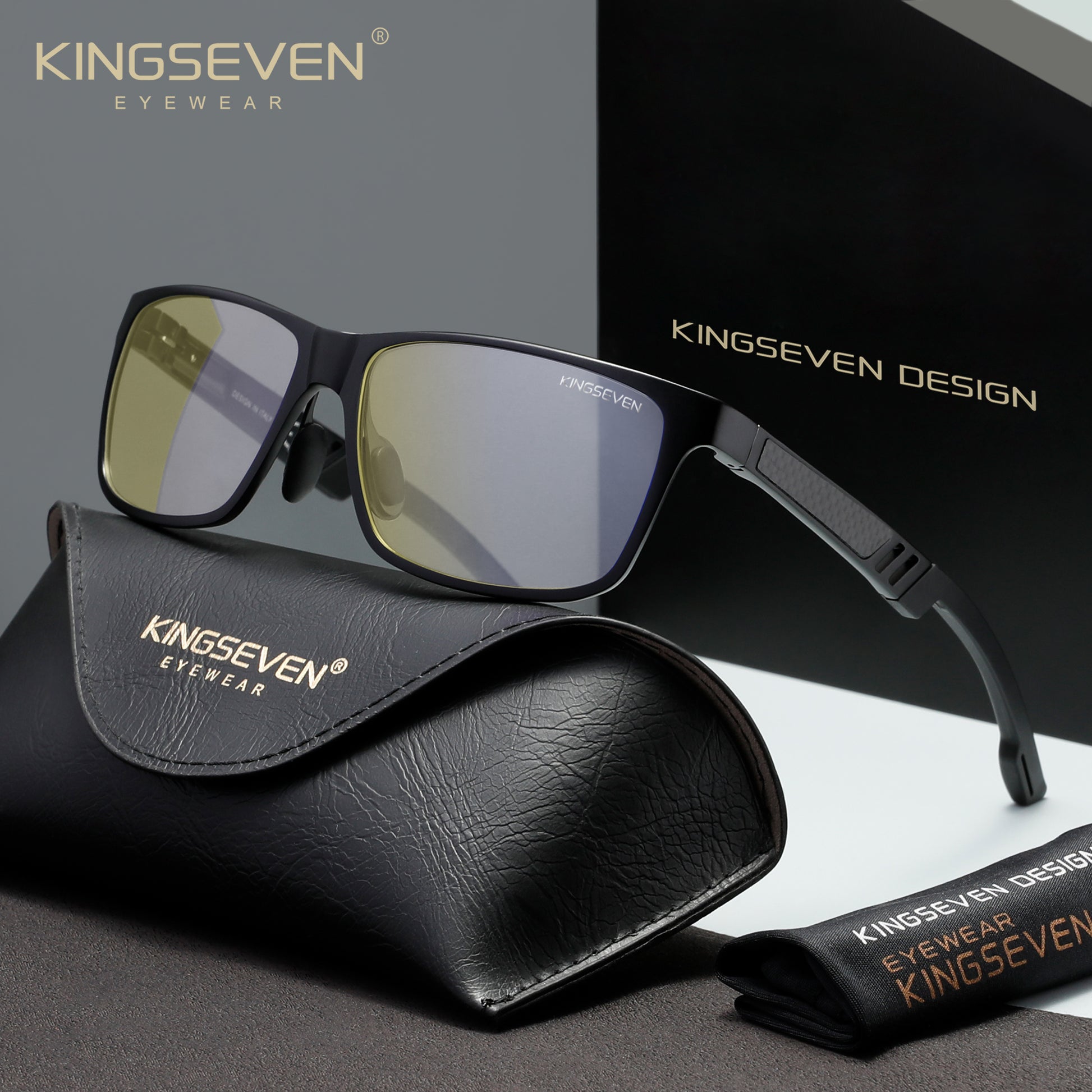 KINGSEVEN N7180 black 65% blue light blocking sunglasses for men