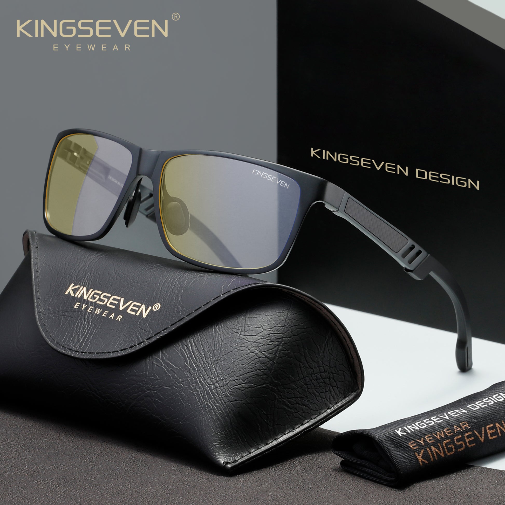 KINGSEVEN N7180 gun 65% blue light blocking sunglasses for men