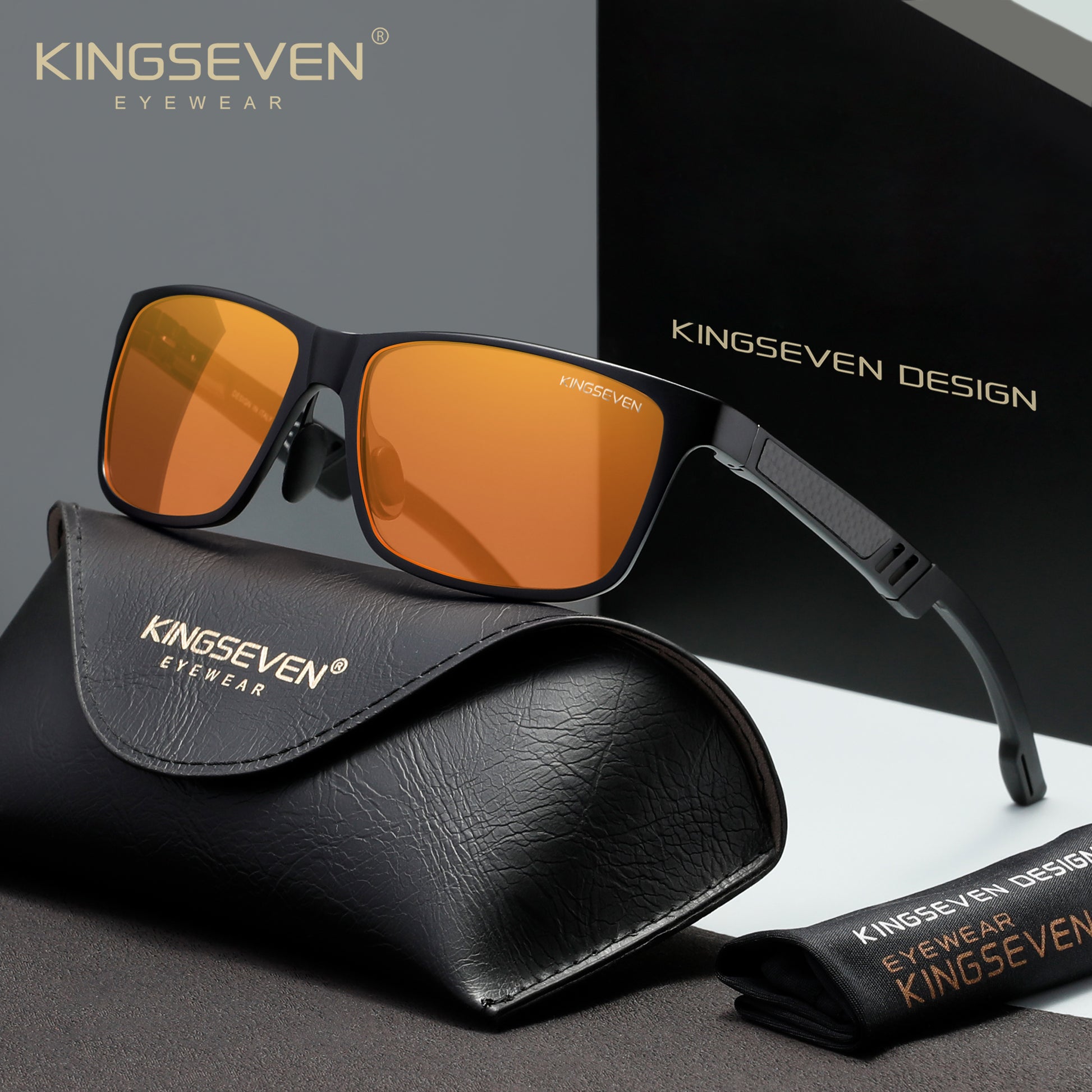 KINGSEVEN N7180 black 99% blue light blocking sunglasses for men