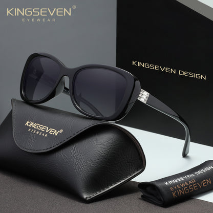 KINGSEVEN N7260 black-gray polarized sunglasses for women