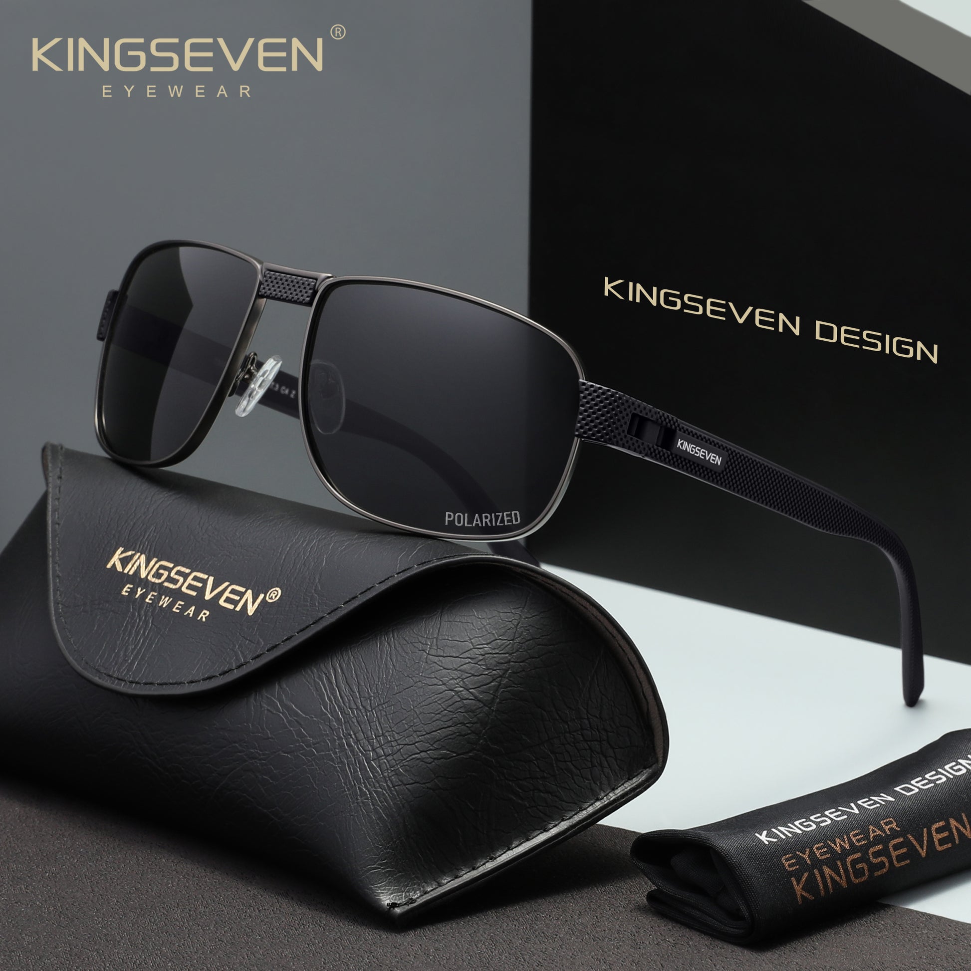 KINGSEVEN N7309 gun-gray polarized sunglasses for men