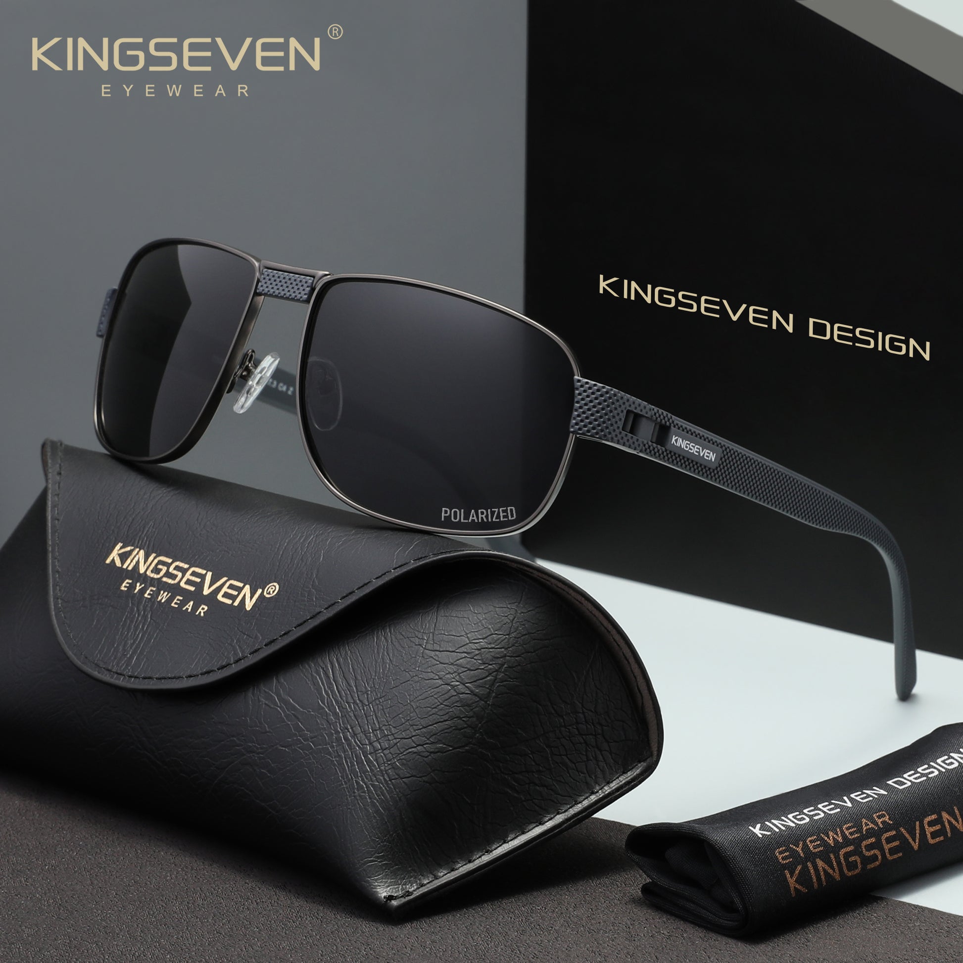 KINGSEVEN N7309 gun-gray-gray polarized sunglasses for men
