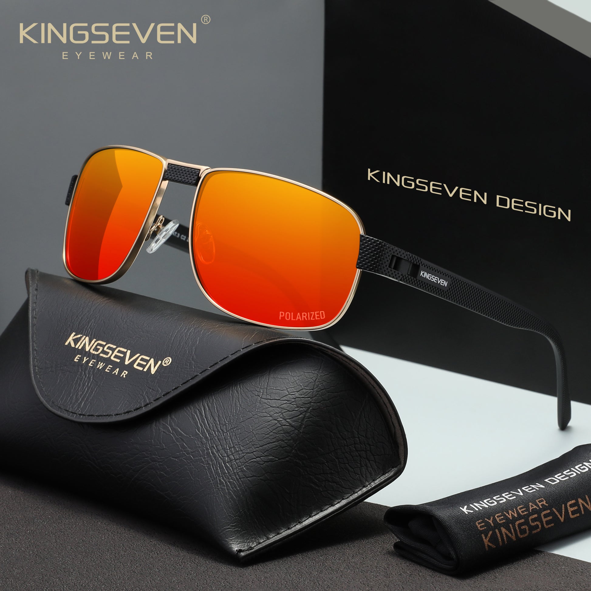 KINGSEVEN N7309 red polarized sunglasses for men